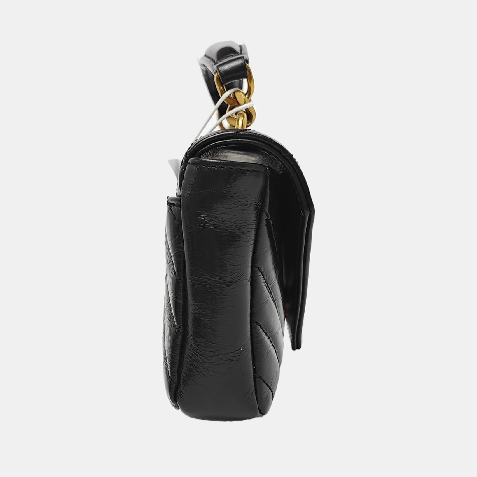 ENVELOPE Small Chevron Calfskin Black