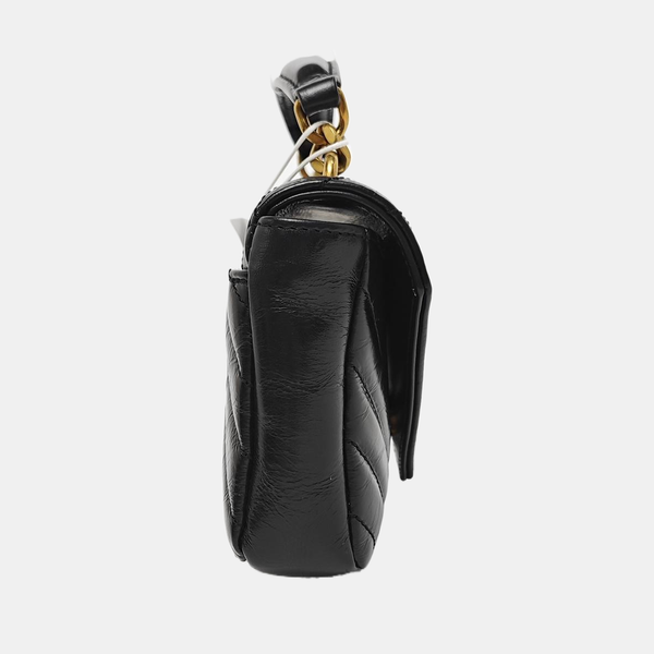 ENVELOPE Small Chevron Calfskin Black