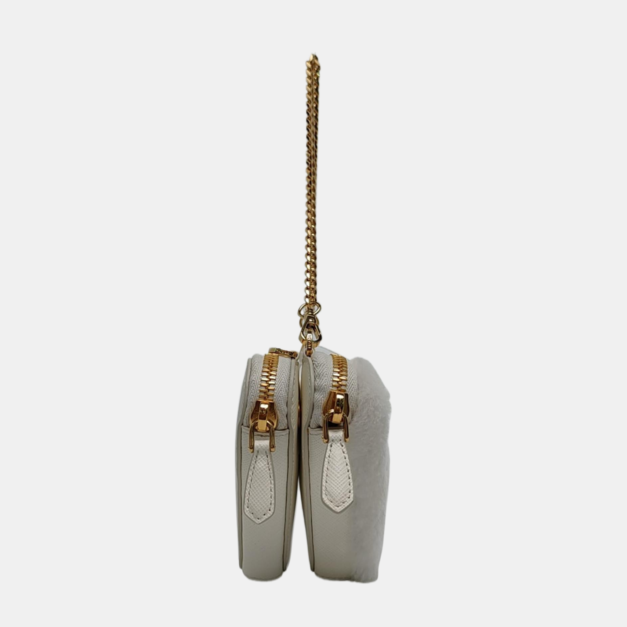 Sheepskin Crossbody Bag Mini White