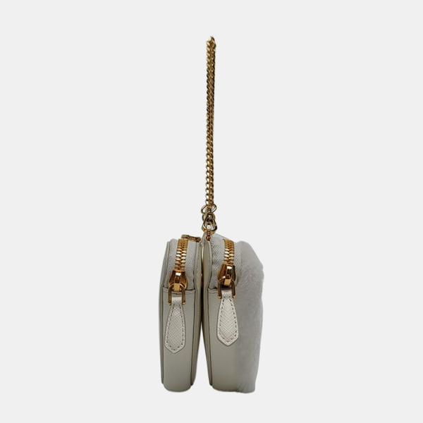 Sheepskin Crossbody Bag Mini White