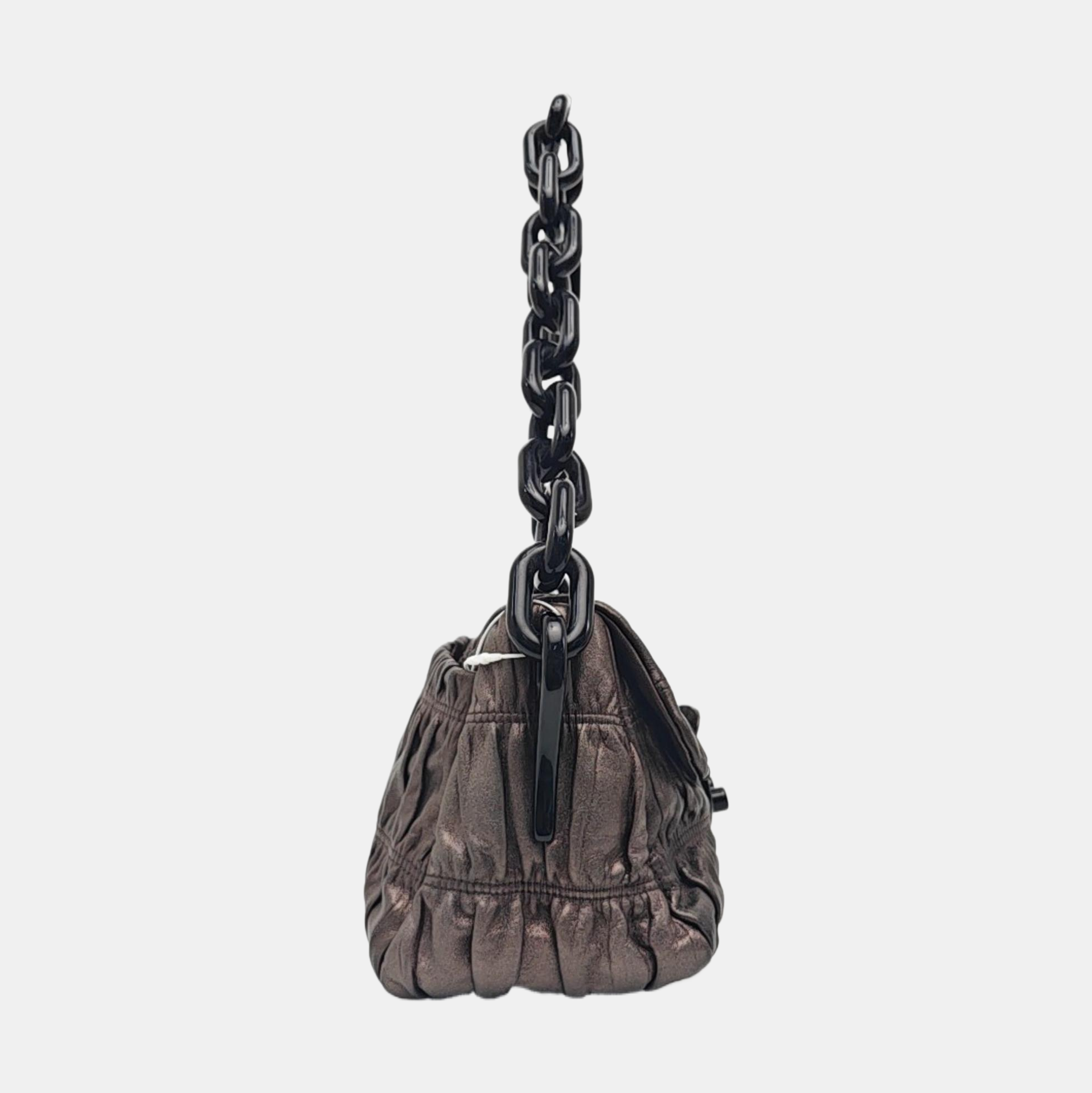 Quilted Lambskin Shoulder Bag Gray