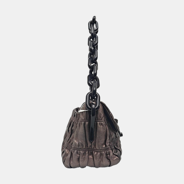 Quilted Lambskin Shoulder Bag Gray