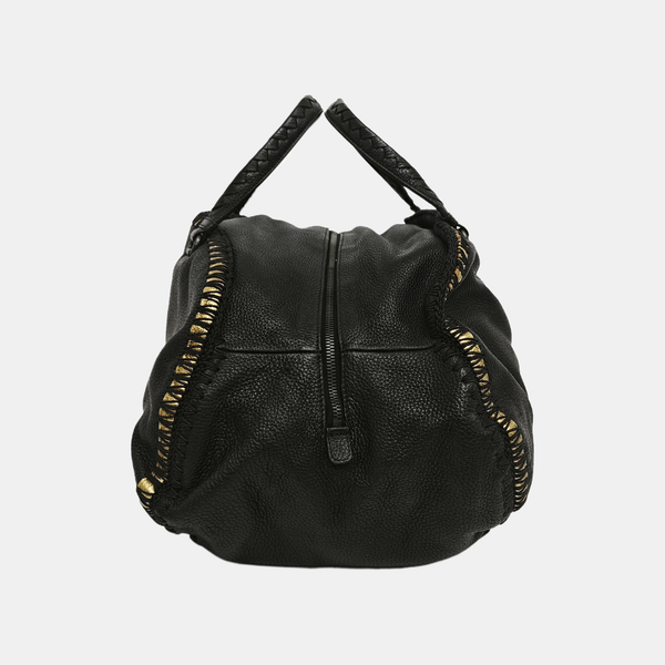 Calfskin Top Handle Bag Black