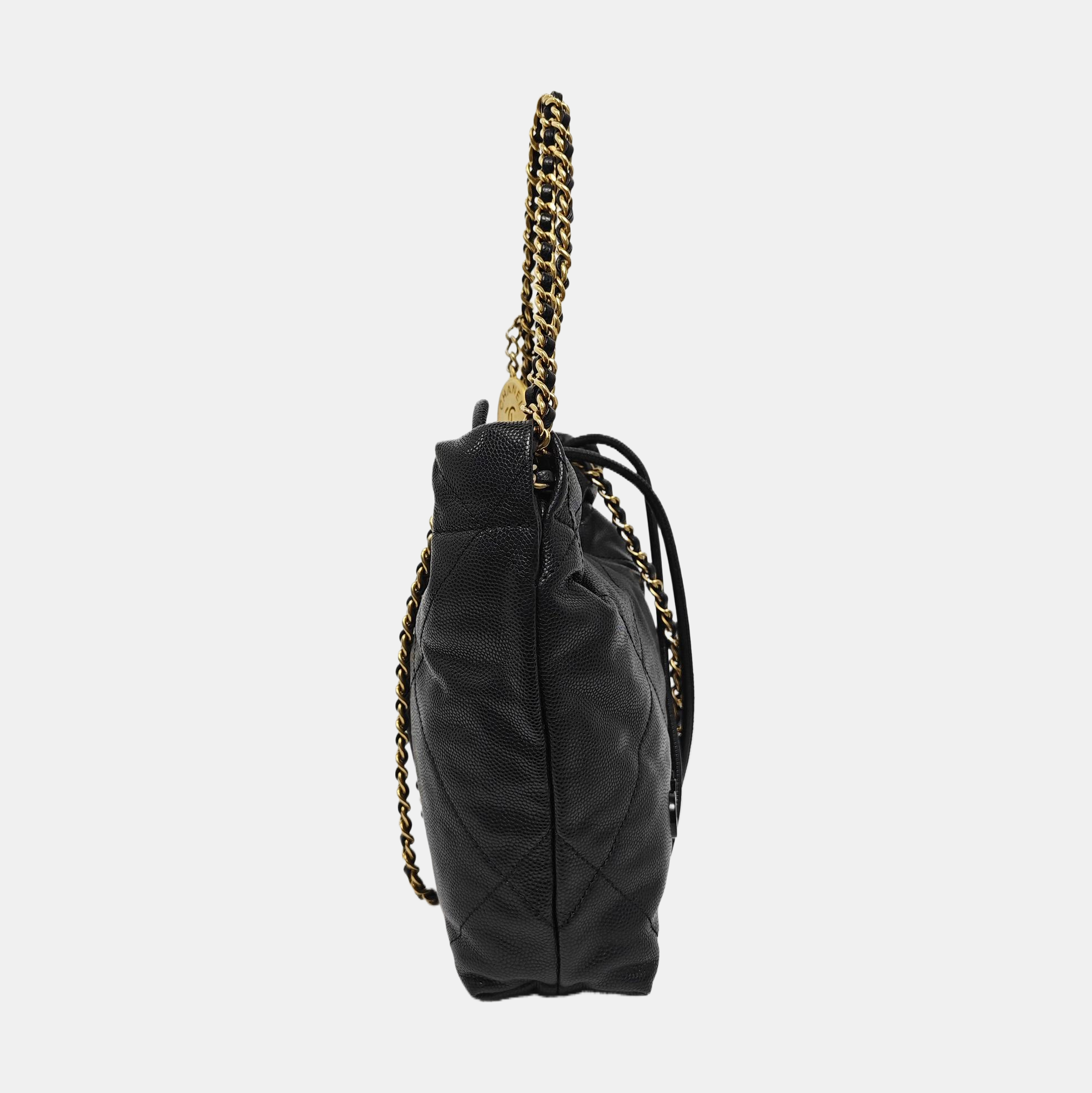 CHANEL 22 Mini Quilted Grained Calfskin Black