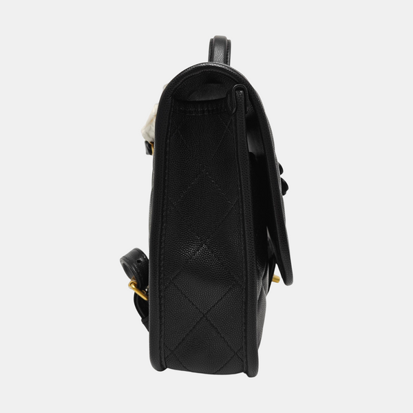 Quilted Grained Calfskin Black