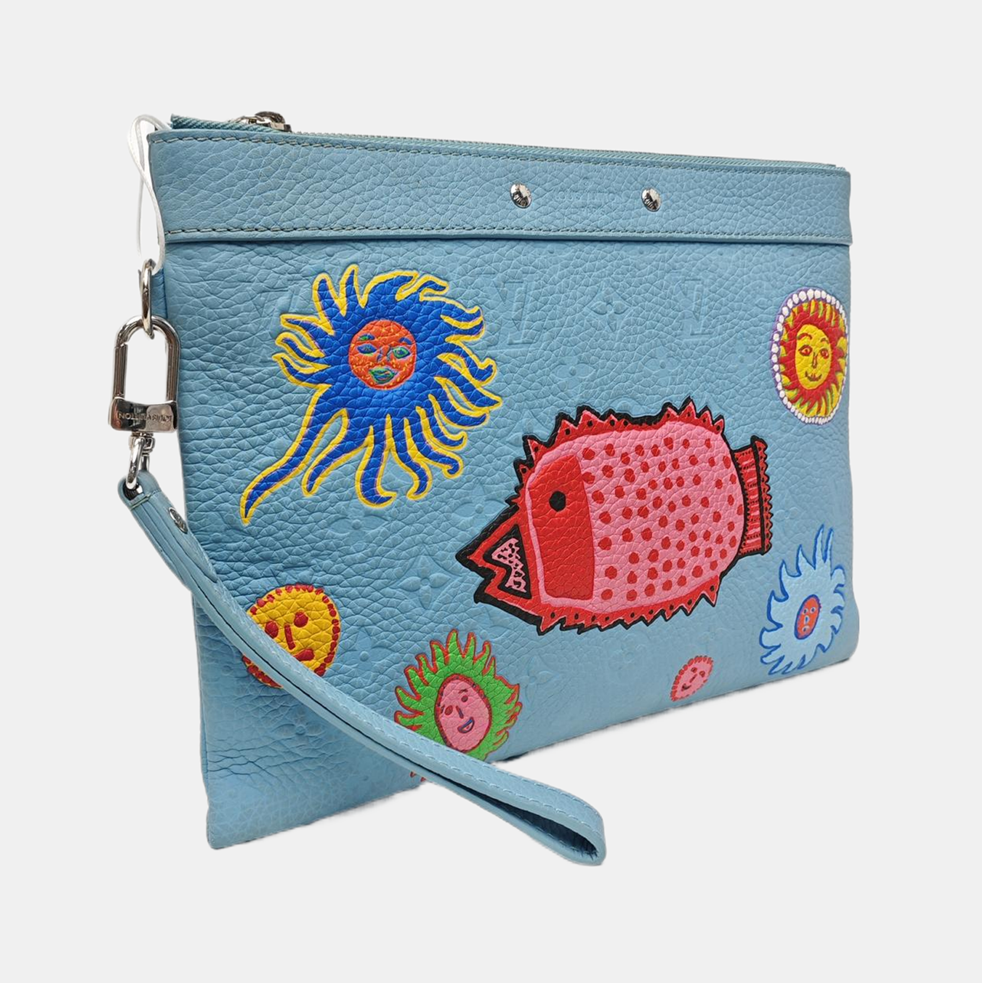Monogram Calfskin Clutch Blue