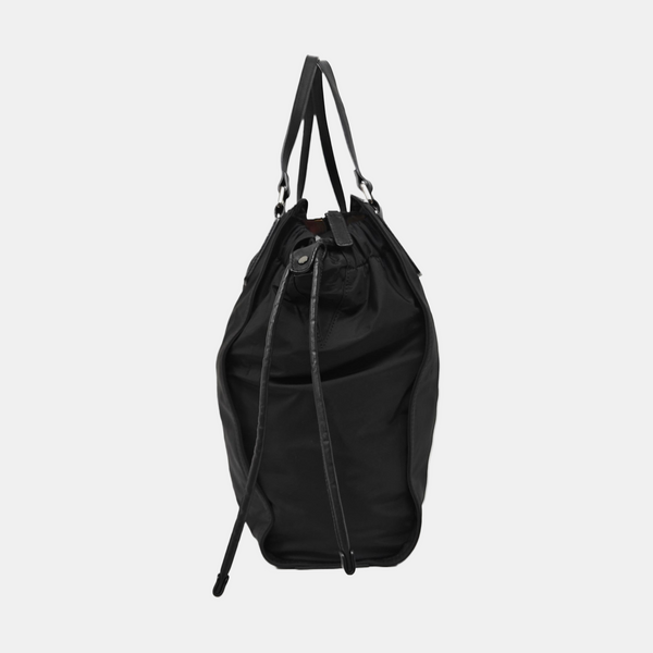 Nylon Top Handle Bag Black