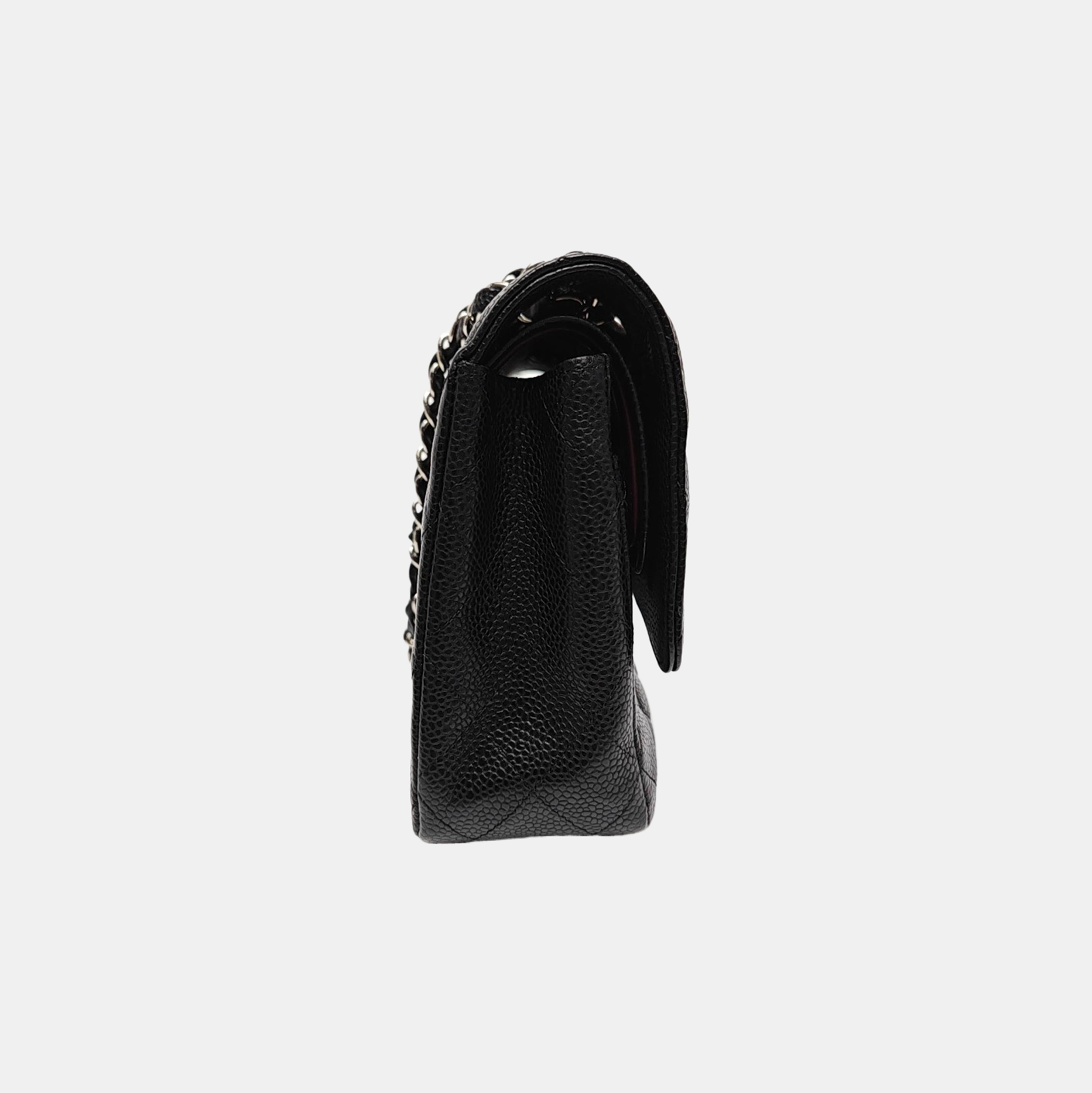 CLASSIC FLAP Small Quilted Grained Calfskin Black