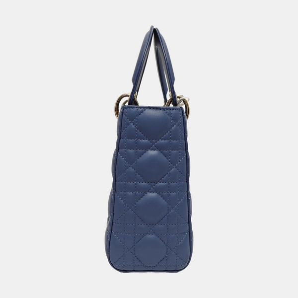 Lady Dior Small Quilted Lambskin Blue