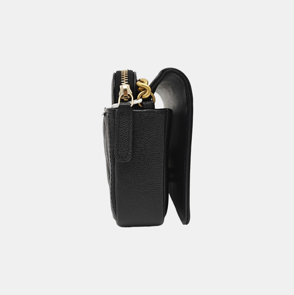 BOY CHANEL Mini Quilted Grained Calfskin Black