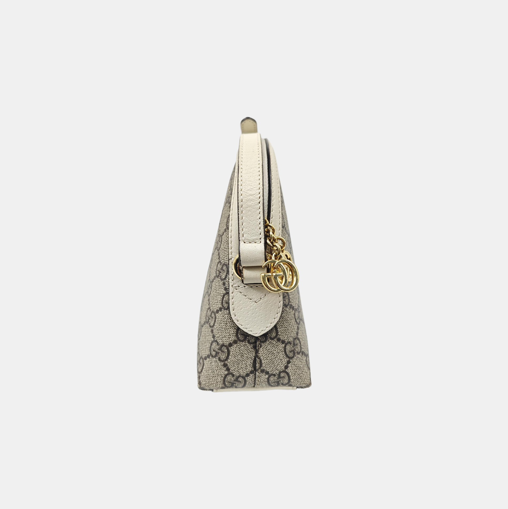 Ophidia Small Monogram Coated Canvas Beige