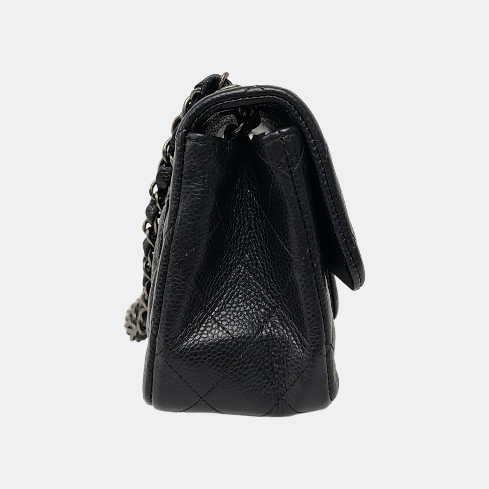 CLASSIC FLAP Mini Quilted Grained Calfskin Black