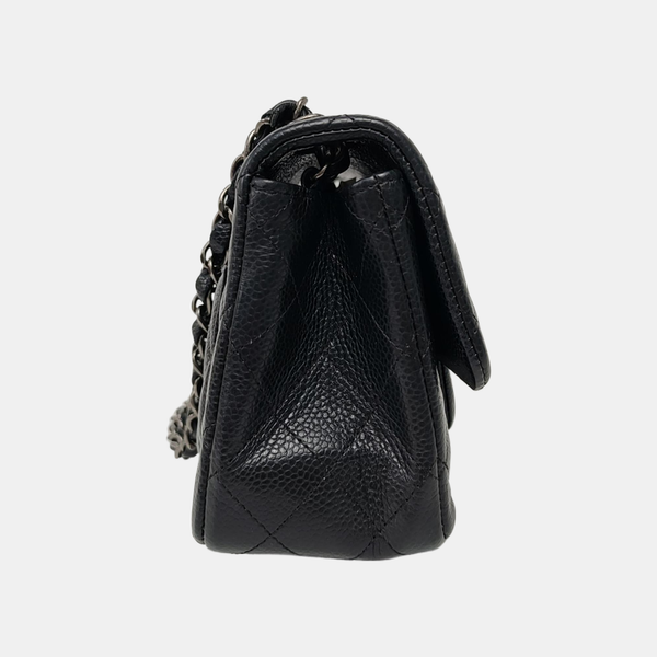 CLASSIC FLAP Mini Quilted Grained Calfskin Black