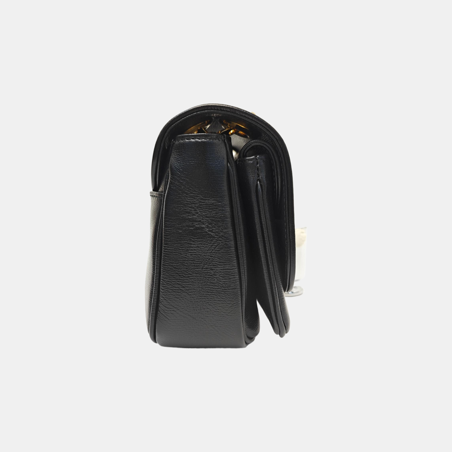 Calfskin Shoulder Bag Small Black