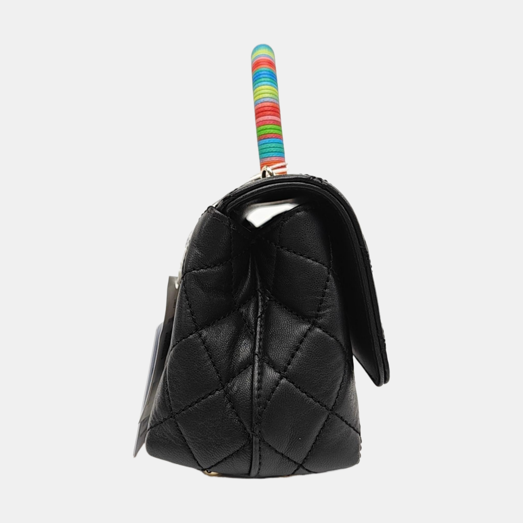 COCO HANDLE Mini Quilted Lambskin Black