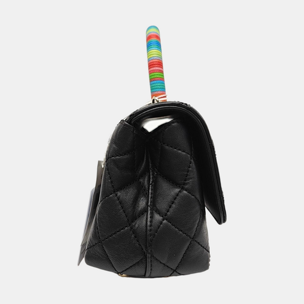 COCO HANDLE Mini Quilted Lambskin Black