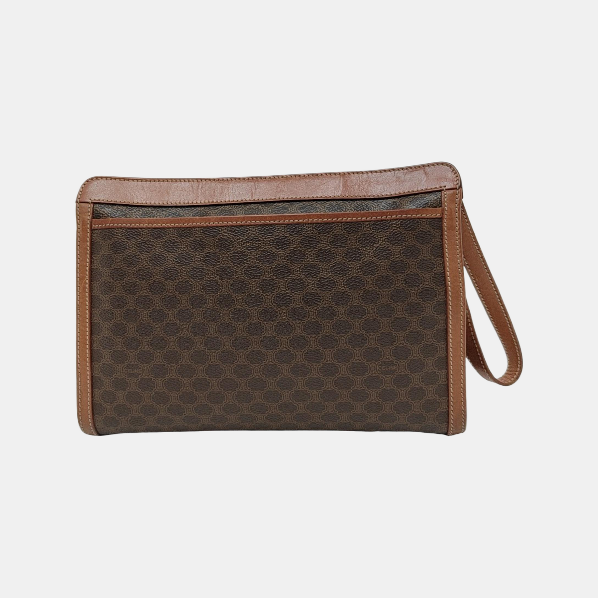 Authenticated pre-owned  MACADAM CLUTCHES Coated Canvas Brown - Clutch at Looply