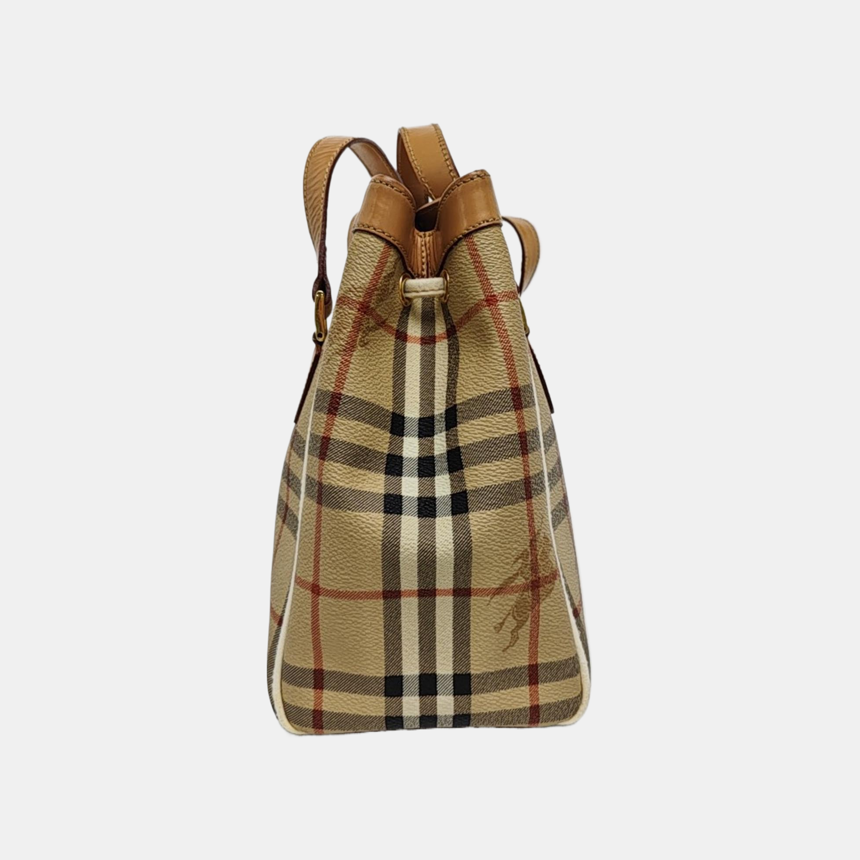 Coated Canvas Shoulder Bag Beige