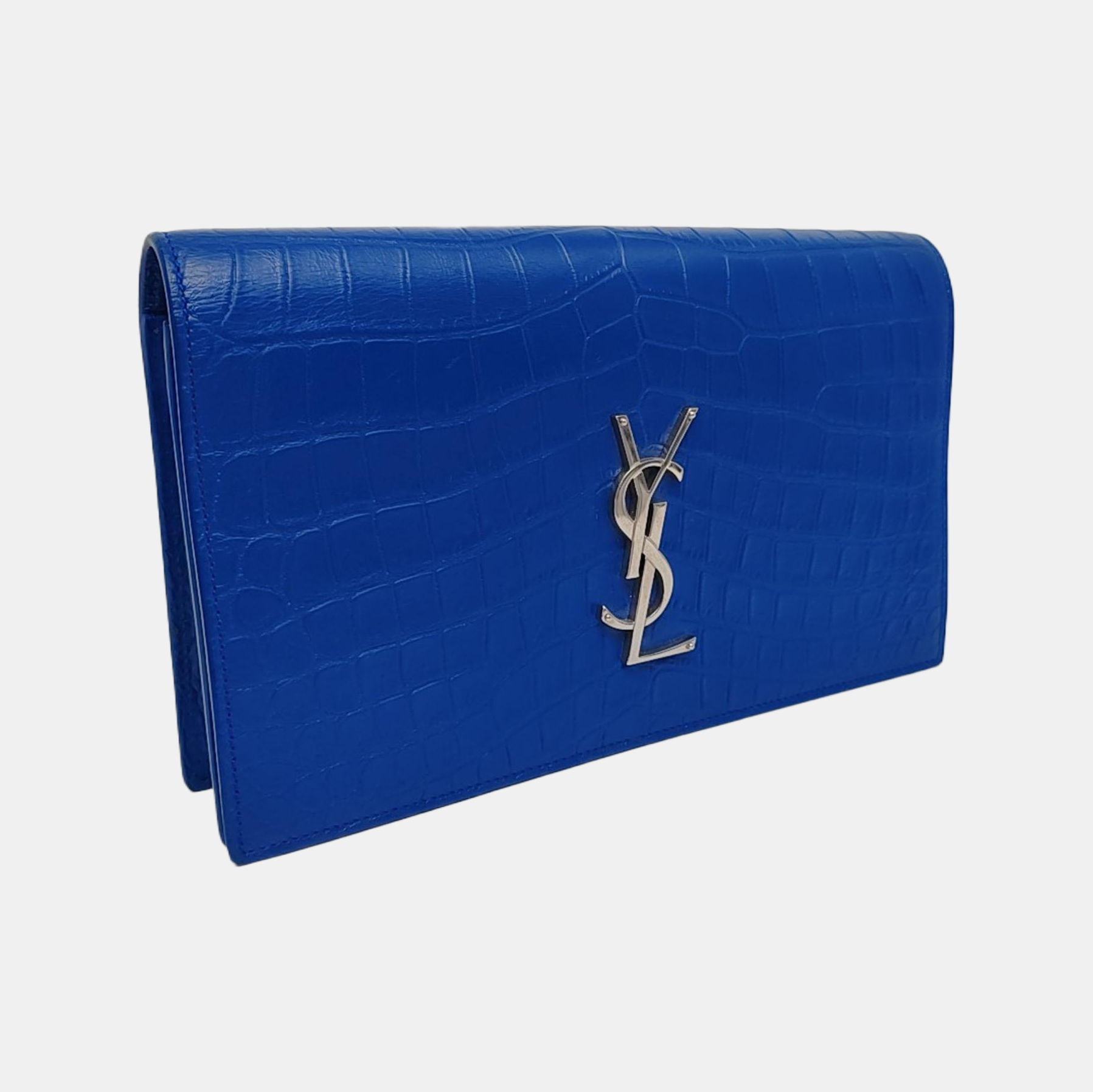 Authenticated pre-owned  KATE Medium Calfskin Blue - Clutch at Looply