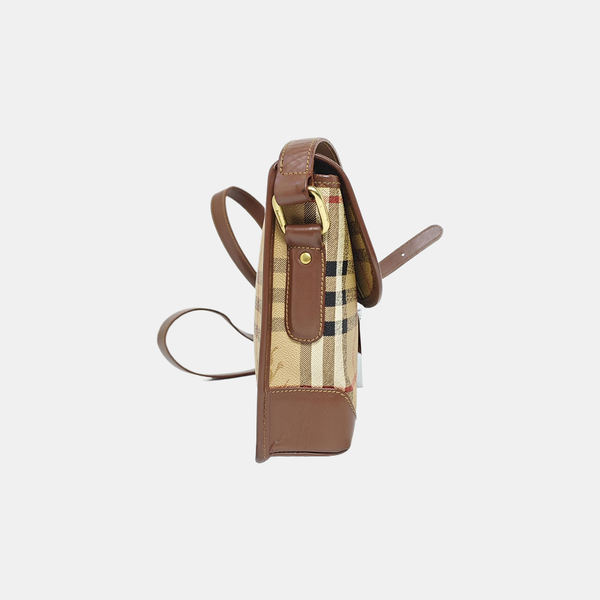 Coated Canvas Shoulder Bag Beige