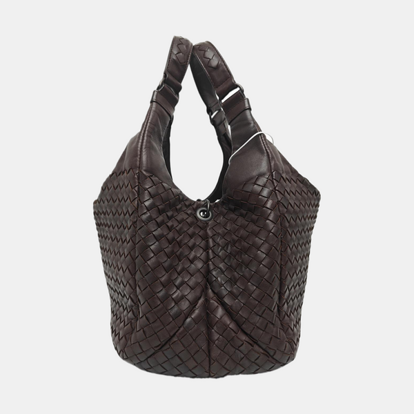 Calfskin Top Handle Bag Brown
