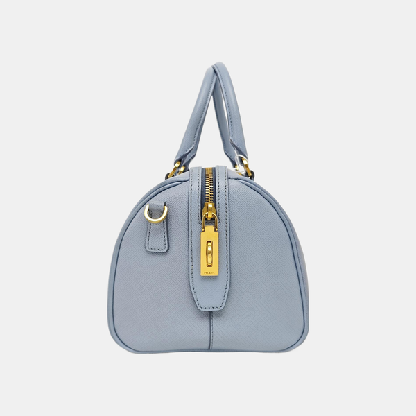 Saffiano Calfskin Shoulder Bag Blue
