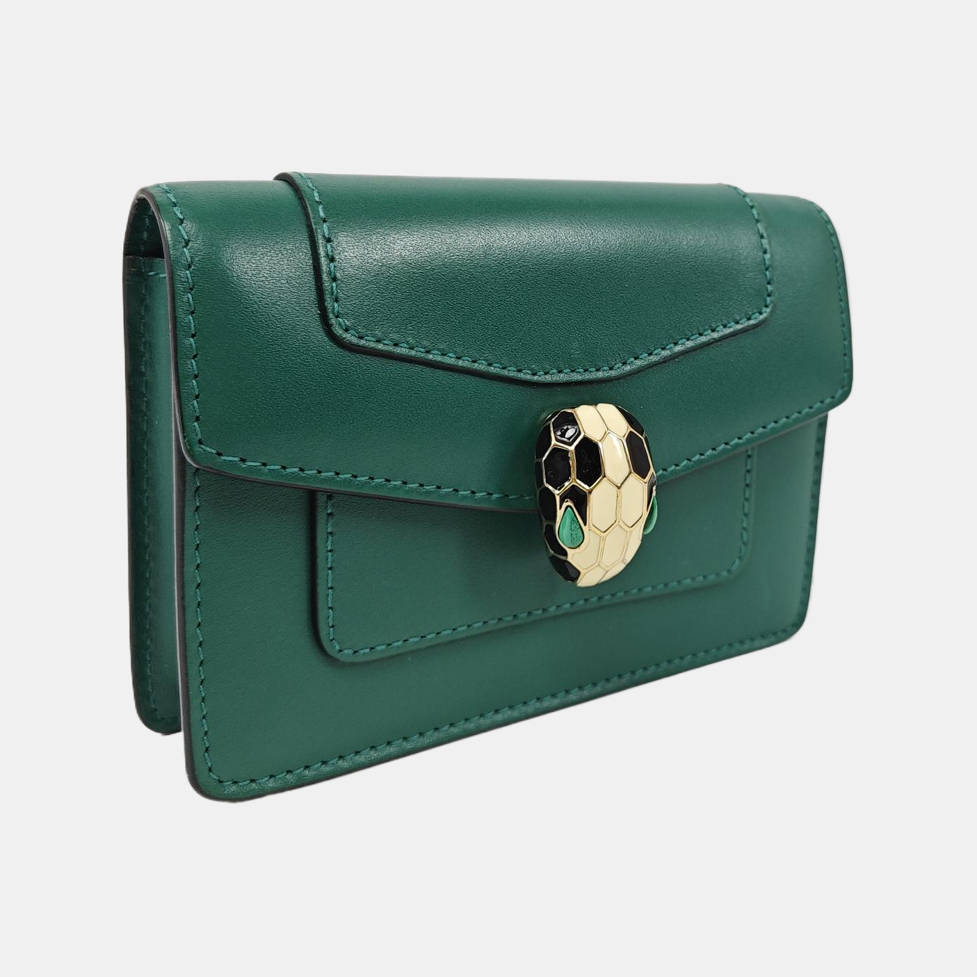 SERPENTI FOREVER Calfskin Green Wallet
