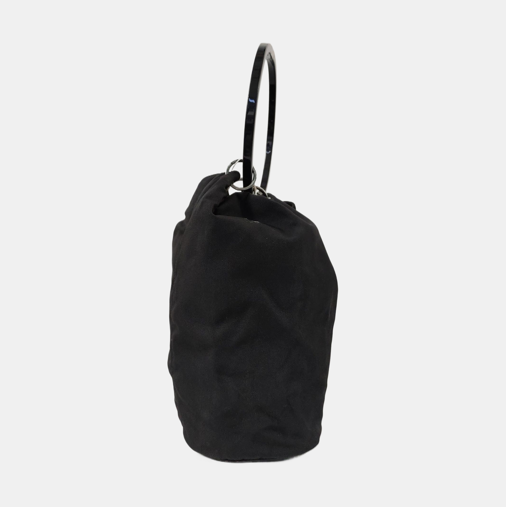 Fabric Top Handle Bag Black