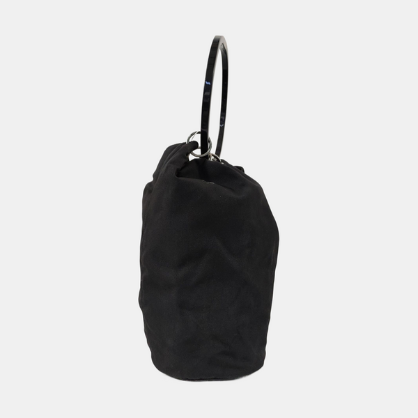 Fabric Top Handle Bag Black