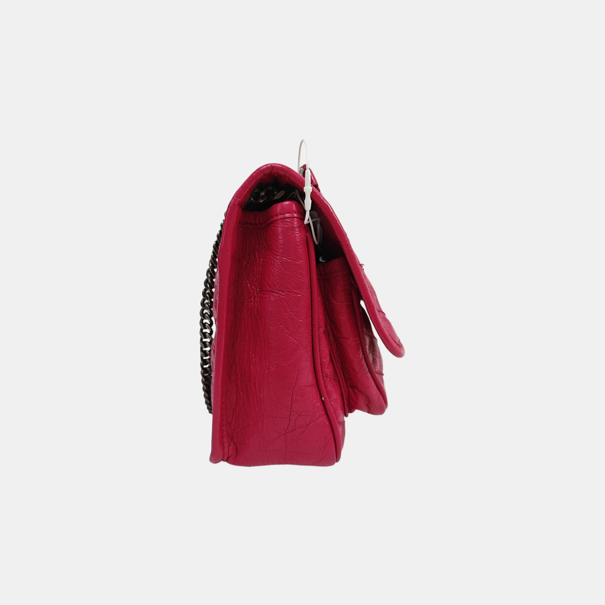 NIKI Small Chevron Calfskin Red
