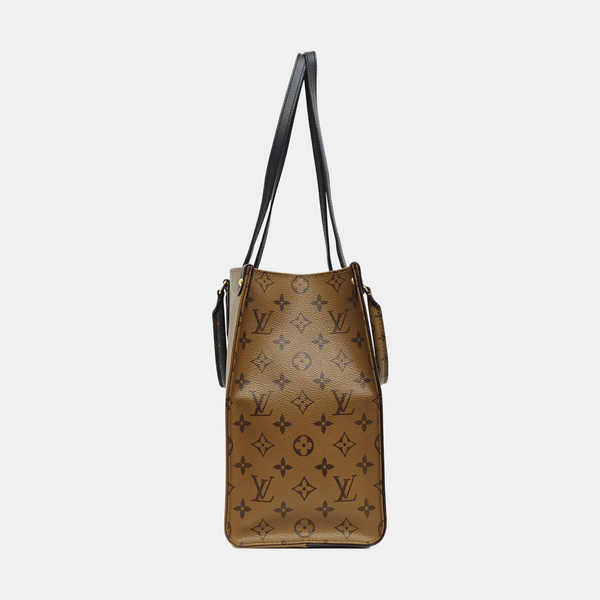 Authenticated pre-owned  ONTHEGO MM Monogram Coated Canvas Brown - Tote Bag at Looply