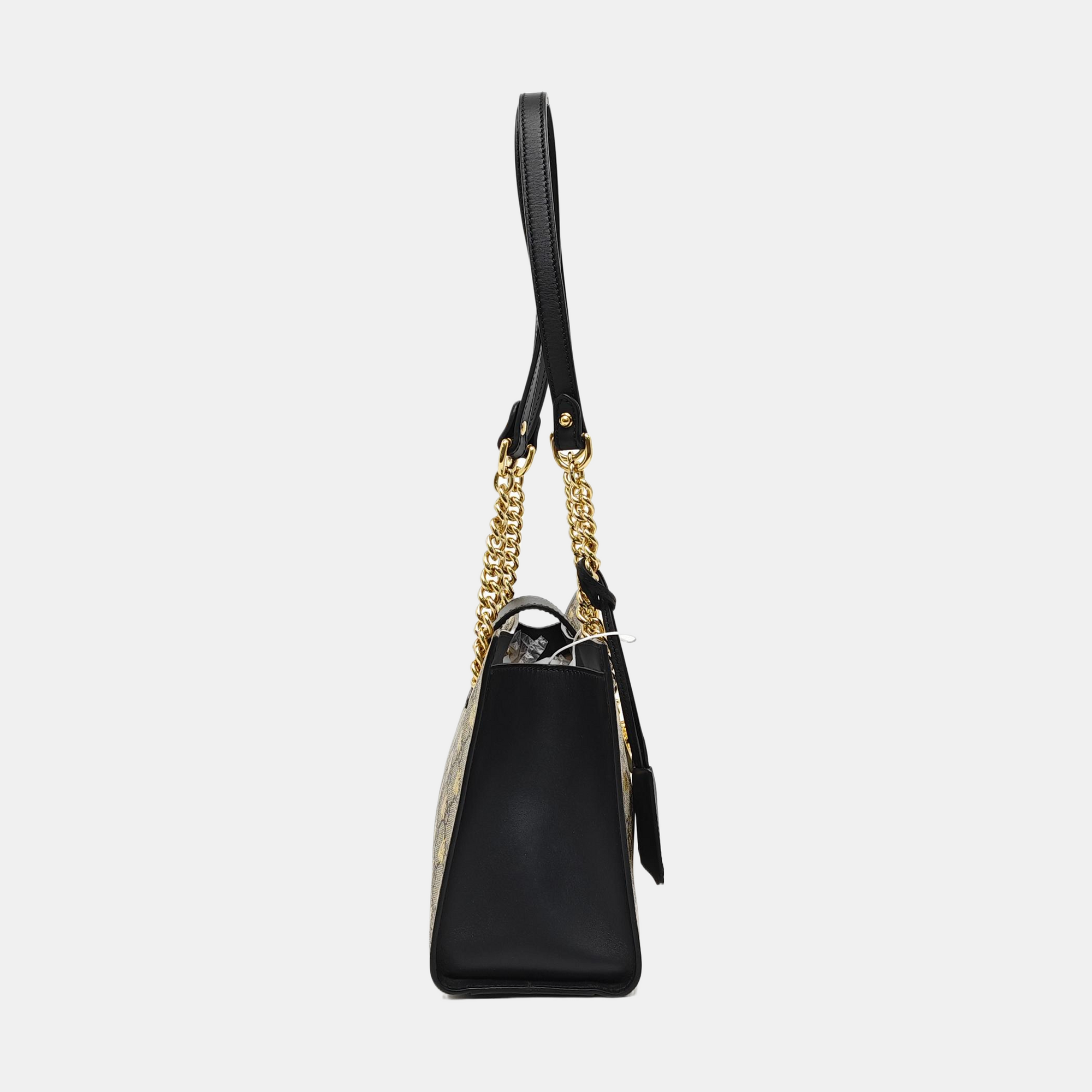 Padlock Small Monogram Coated Canvas Beige