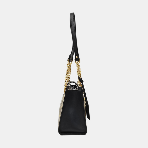 Padlock Small Monogram Coated Canvas Beige