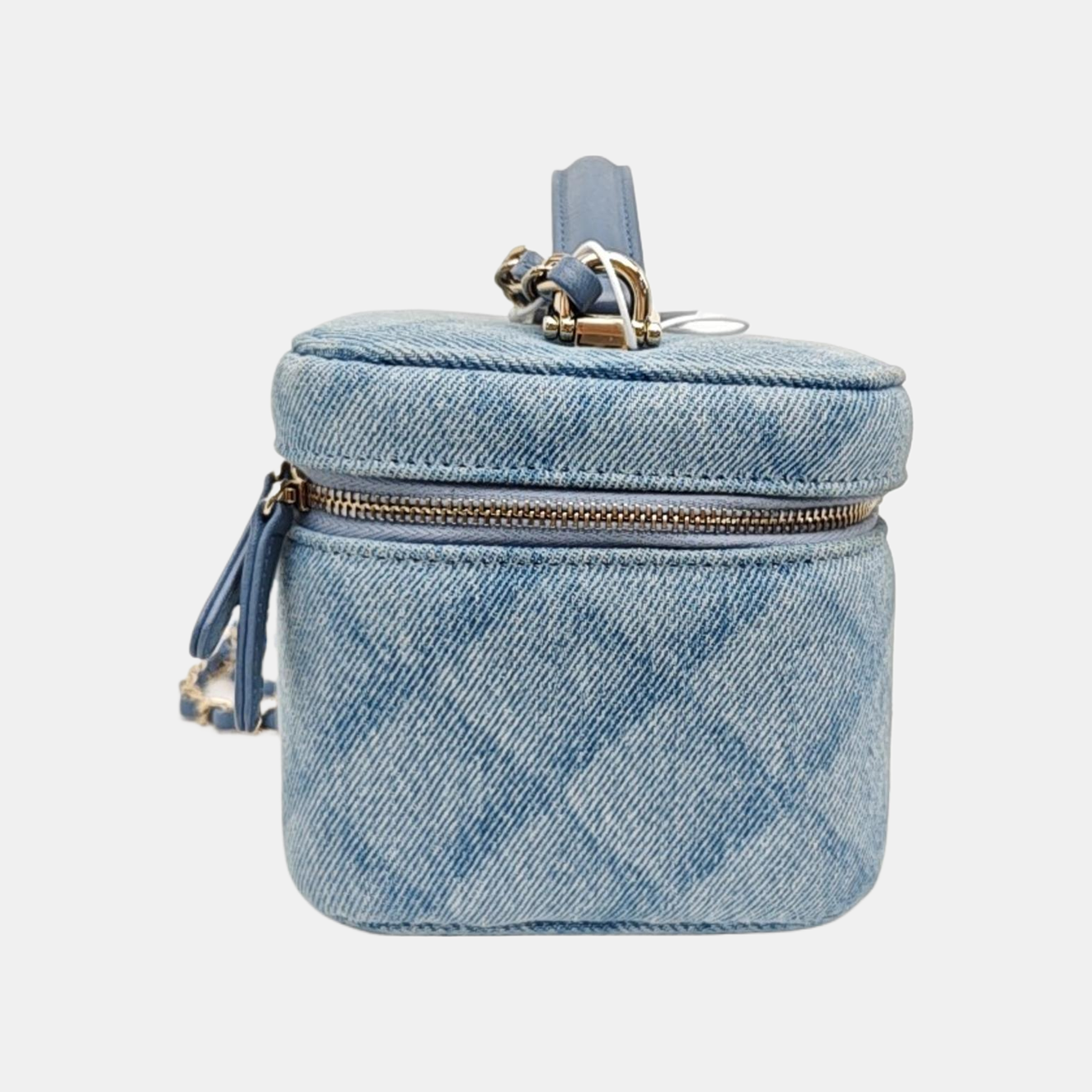 VINTAGE COSMETIC BAGS Chevron Denim Blue