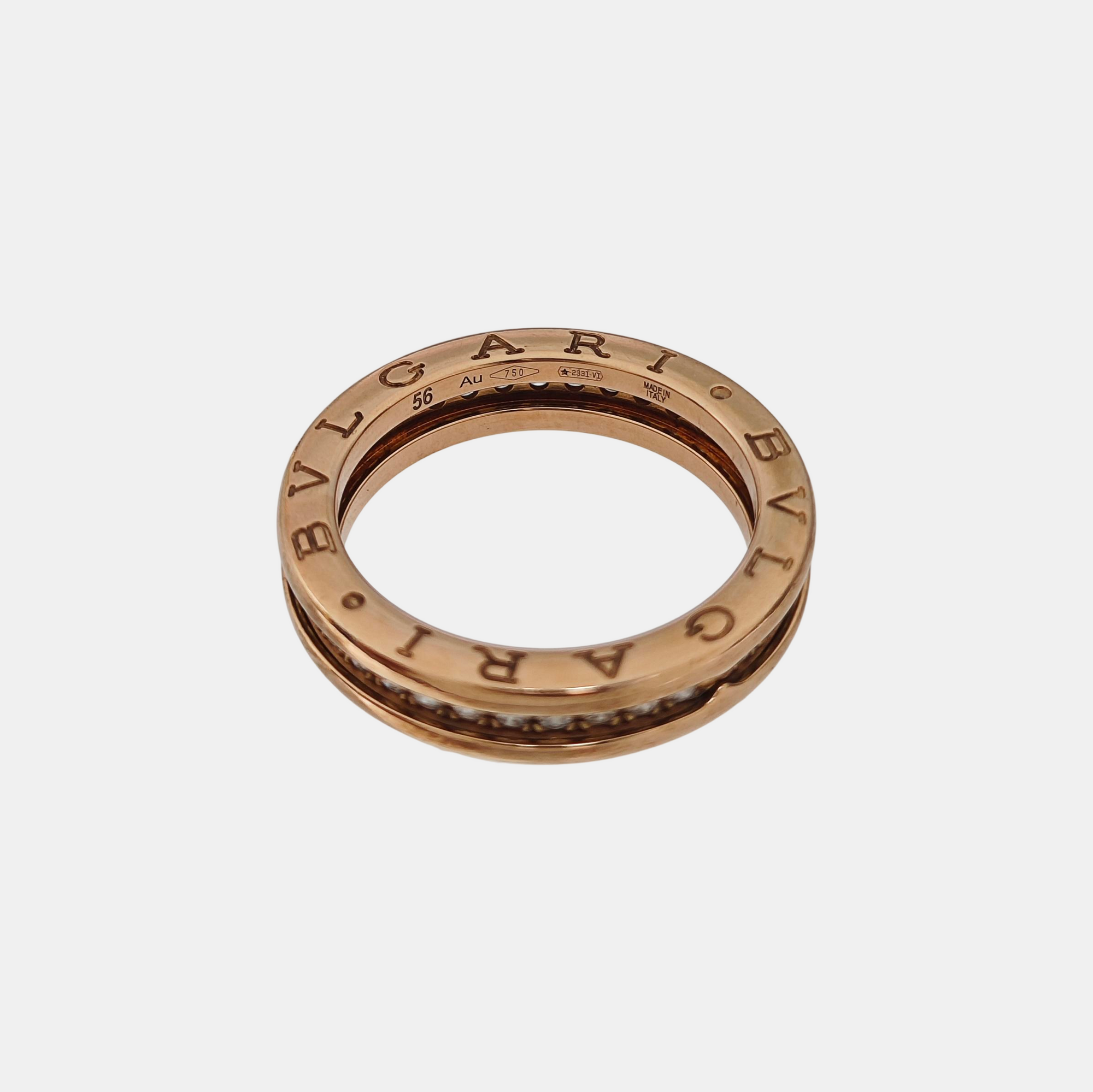 B.ZERO1 18k Rose Gold Ring EU 56