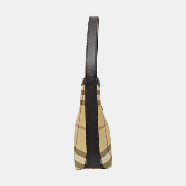 Coated Canvas Top Handle Bag Beige