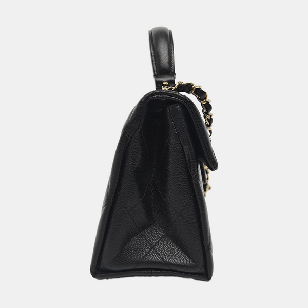 CLASSIC FLAP Mini Quilted Grained Calfskin Black