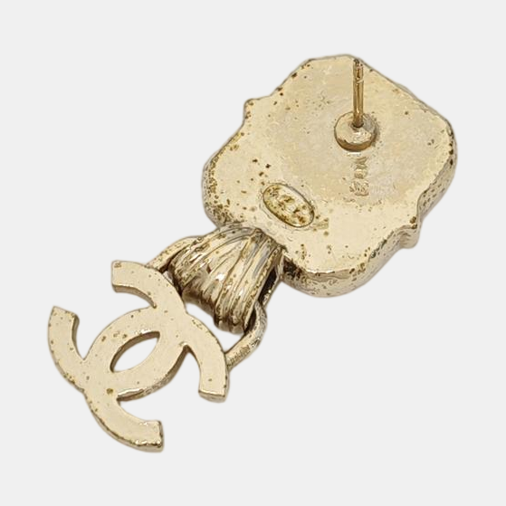 CC Logo Metal Gold Earrings