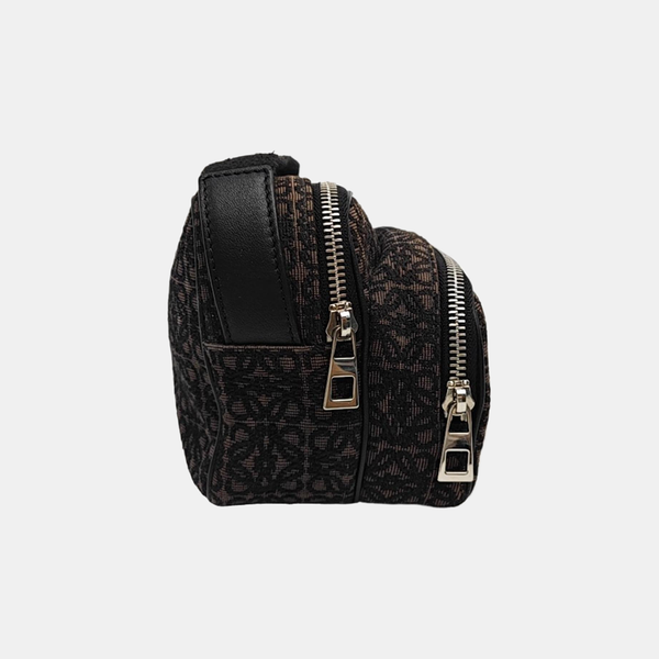 Monogram Fabric Shoulder Bag Gray
