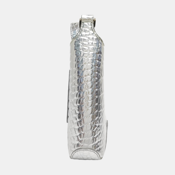 Calfskin Shoulder Bag Small Silver