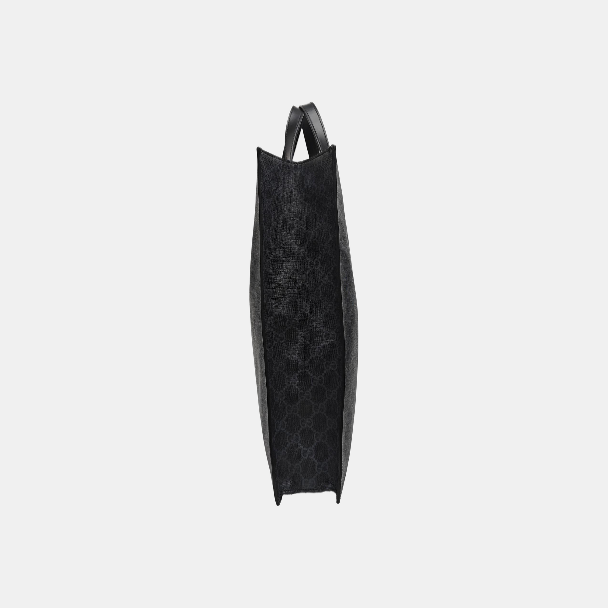 Monogram Coated Canvas Tote Bag Black