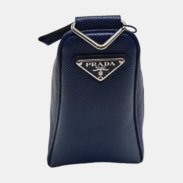Authenticated pre-owned  Triangle Calfskin Blue - Shoulder Bag at Looply