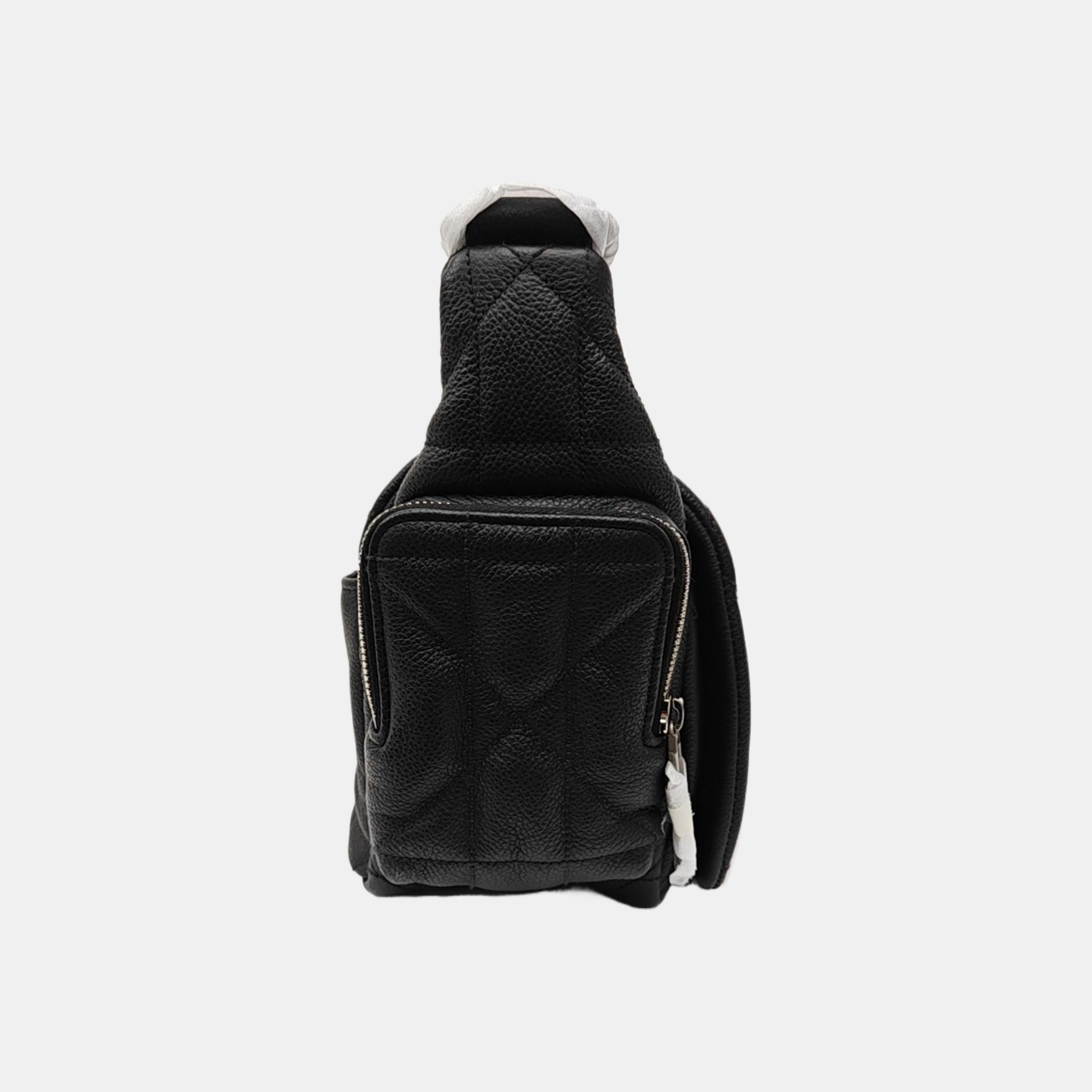Cannage Calfskin Shoulder Bag Black