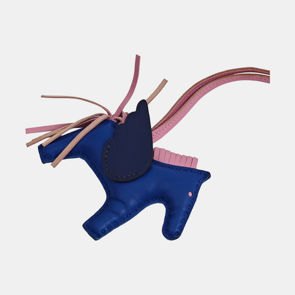 Leather Bag Charm Blue