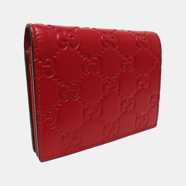 Signature Monogram Calfskin Red Card Holder