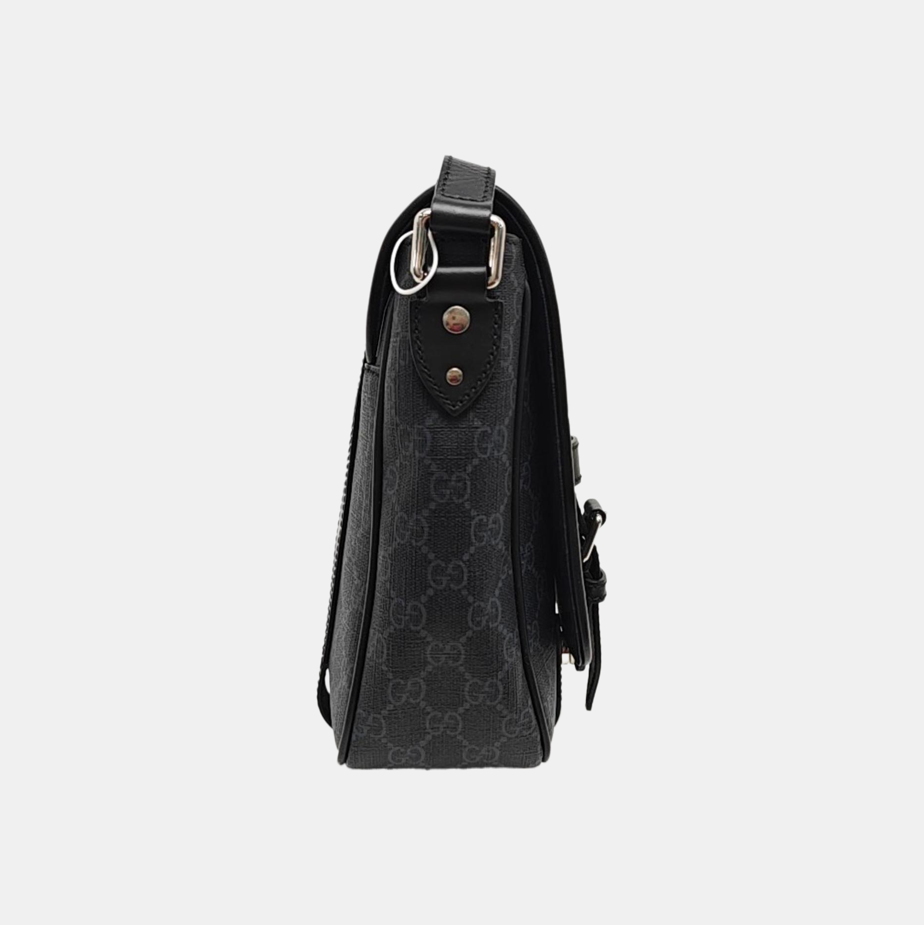 Monogram Coated Canvas Shoulder Bag Black