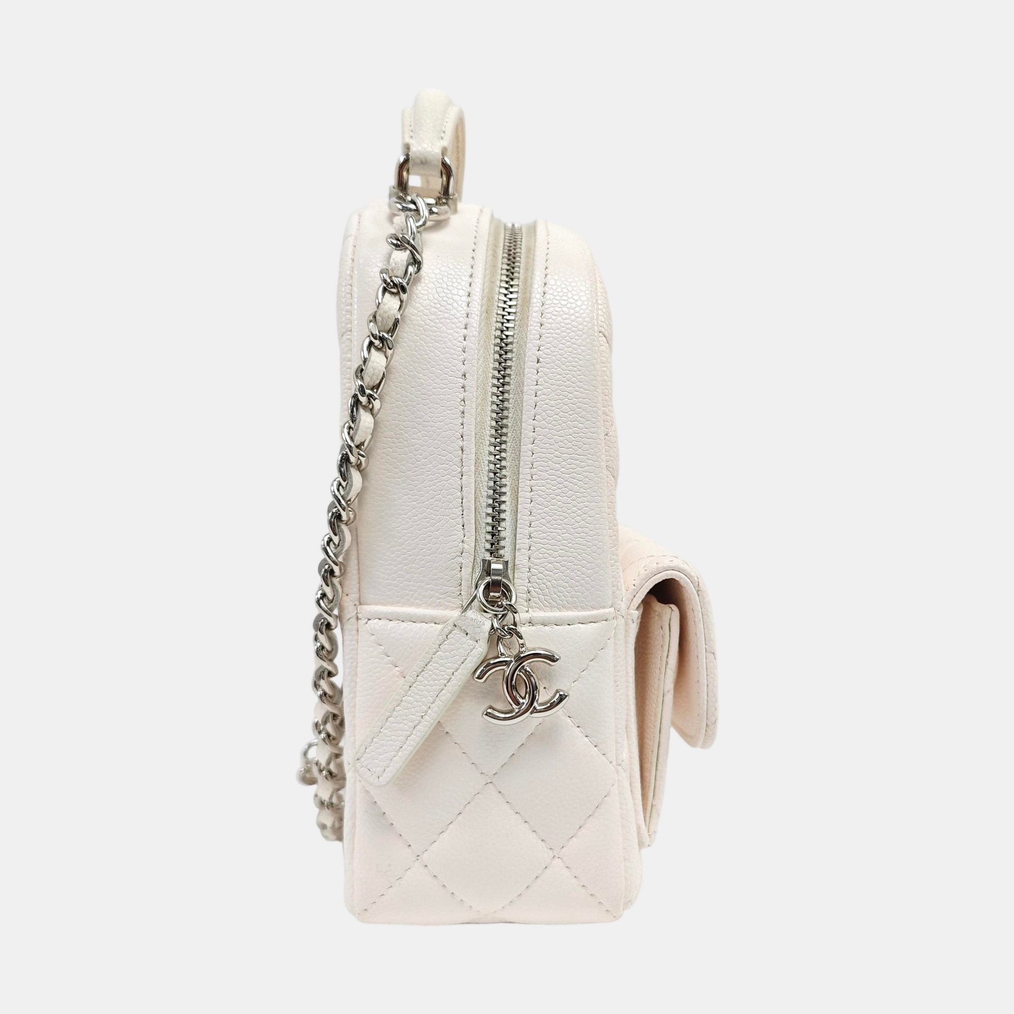 DUMA Mini Quilted Grained Calfskin White