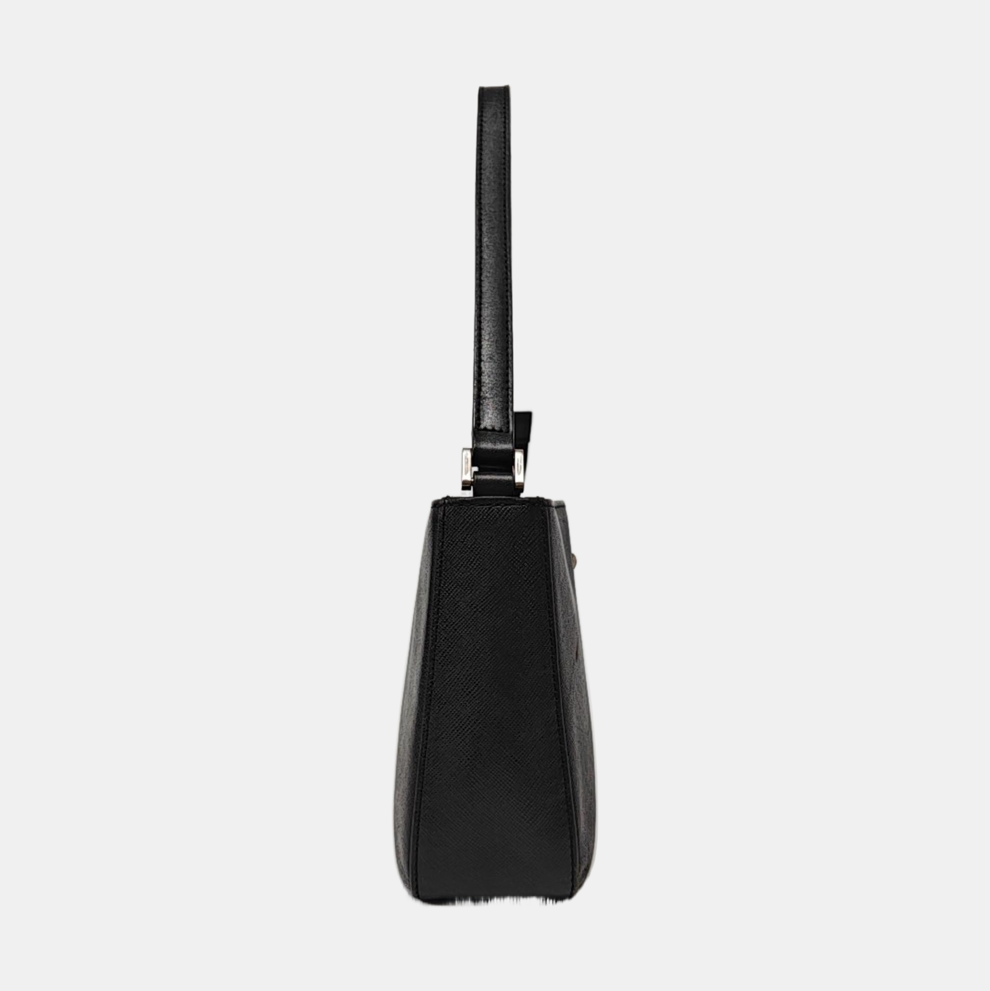 Calfskin Top Handle Bag Black