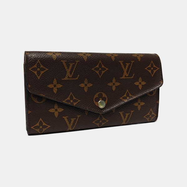 SARAH Monogram Coated Canvas Brown Wallet
