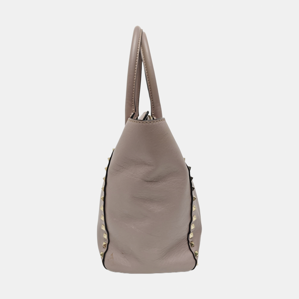 Rockstud Calfskin Gray
